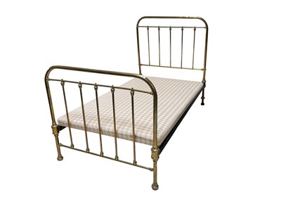 Lot 216 - A 20th century single brass bed bed frame,...