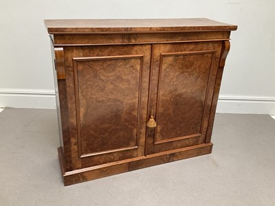 Lot 151 - A 19th century burr walnut two door side...
