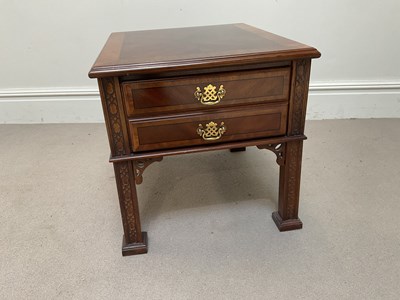 Lot 108 - A reproduction mahogany two drawer rectangular...