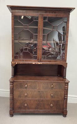 Lot 2033 - A William IV mahogany bookcase with moulded...