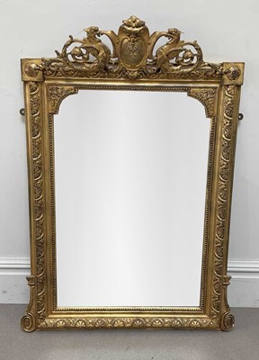 Lot 2081 - A c1900 gilt framed overmantel mirror, with...