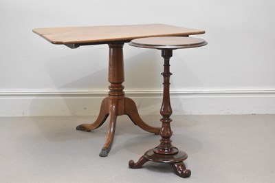 Lot 196 - A Victorian tilt-top tripod table with square...