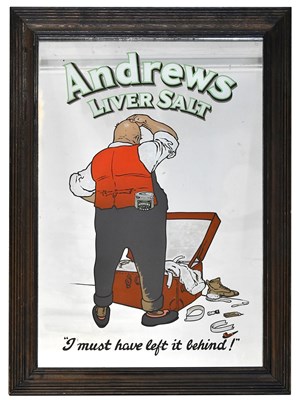 Lot 387 - An Andrews Liver Salts advertising mirror, 80...