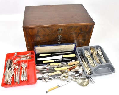 Lot 30 - A collection of various part sest of plated...