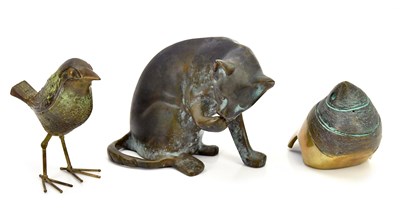 Lot 452 - JARCZYK; a bronze figure of a bird, 10cm,...