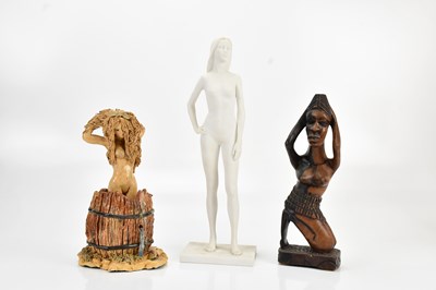 Lot 1303 - A collection of studio pottery figures, with a...