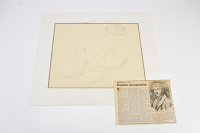 Lot 2348 - G D AKED; pencil drawing, female nude, signed...