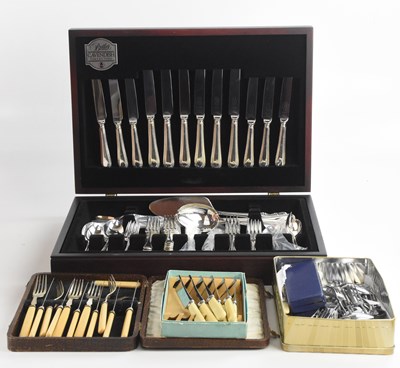 Lot 497 - BUTLER; a modern canteen of silver plated...