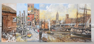 Lot 1505 - EDGAR HODGES (1928-2025); four oils on board,...