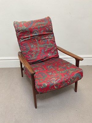 Lot 1030 - A mid century teak lounge chair.