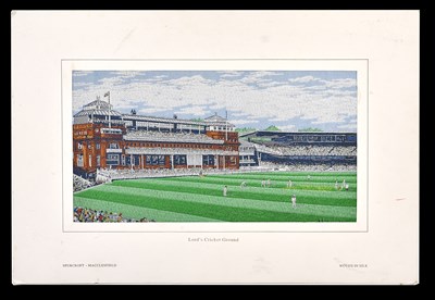Lot 423 - A Macclesfield silk, 'Lord's Cricket Ground',...
