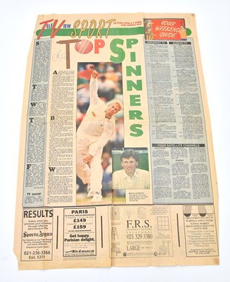 Lot 710 - SHANE WARNE; a signed Tele View sport page.