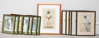 Lot 703 - A collection of cricket related prints,...