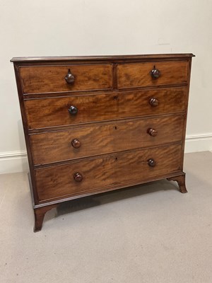 Lot 1326 - A 19th century chest of two short over three...