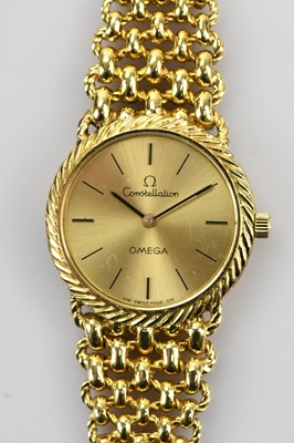 Lot 1117 - OMEGA; a lady's 18ct gold cased Constellation...