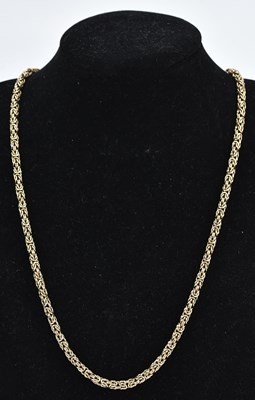 Lot 216 - A good heavy gauge box link necklace, length...
