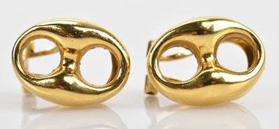 Lot 165 - A pair of 18ct yellow gold coffee bean ear...