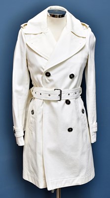 Lot 733 - BURBERRY; a short length Brit cream gaberdine...