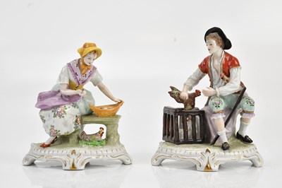 Lot 1250 - SITZENDORF; a pair of early 20th century...