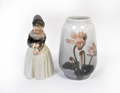Lot 670 - ROYAL COPENHAGEN; figure of a girl pulling at...