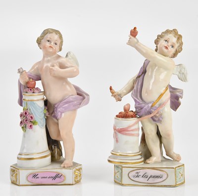 Lot 1237 - MEISSEN; a pair of 19th century figures, 'Un...