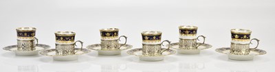 Lot 1417 - AYNSLEY; a six setting coffee service with...