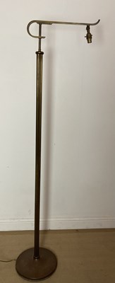 Lot 763 - An Art Deco brass floor lamp with horizontal...