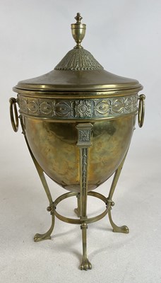 Lot 739 - A George III style brass neo classical urn...