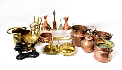Lot 608 - A quantity of brass and copper wear to include...