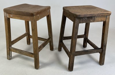 Lot 826 - A pair of mid 20th century beech stools,...