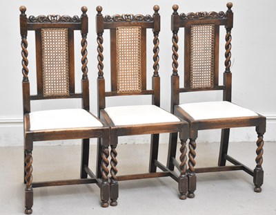 Lot 1269 - A set of three early 20th century carved oak...