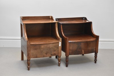 Lot 1258 - A near pair of 19th century mahogany commodes,...