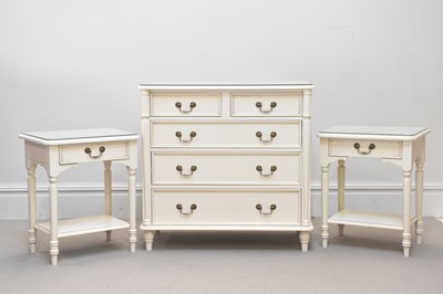 Lot 1103 - A modern cream painted three piece bedroom...