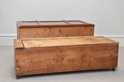 Lot 1271 - Two pine blanket boxes, the larger height 52cm,...