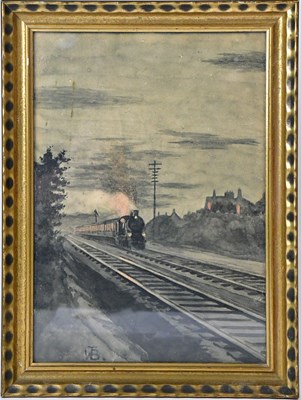 Lot 461 - WTB; watercolour, steamtrain at night,...