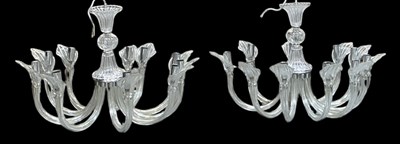 Lot 122 - IRIS CRISTAL; a pair of modern ten branch cut...
