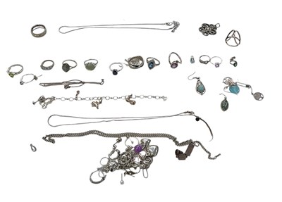 Lot 1542 - A quantity of assorted 925 silver, white metal...