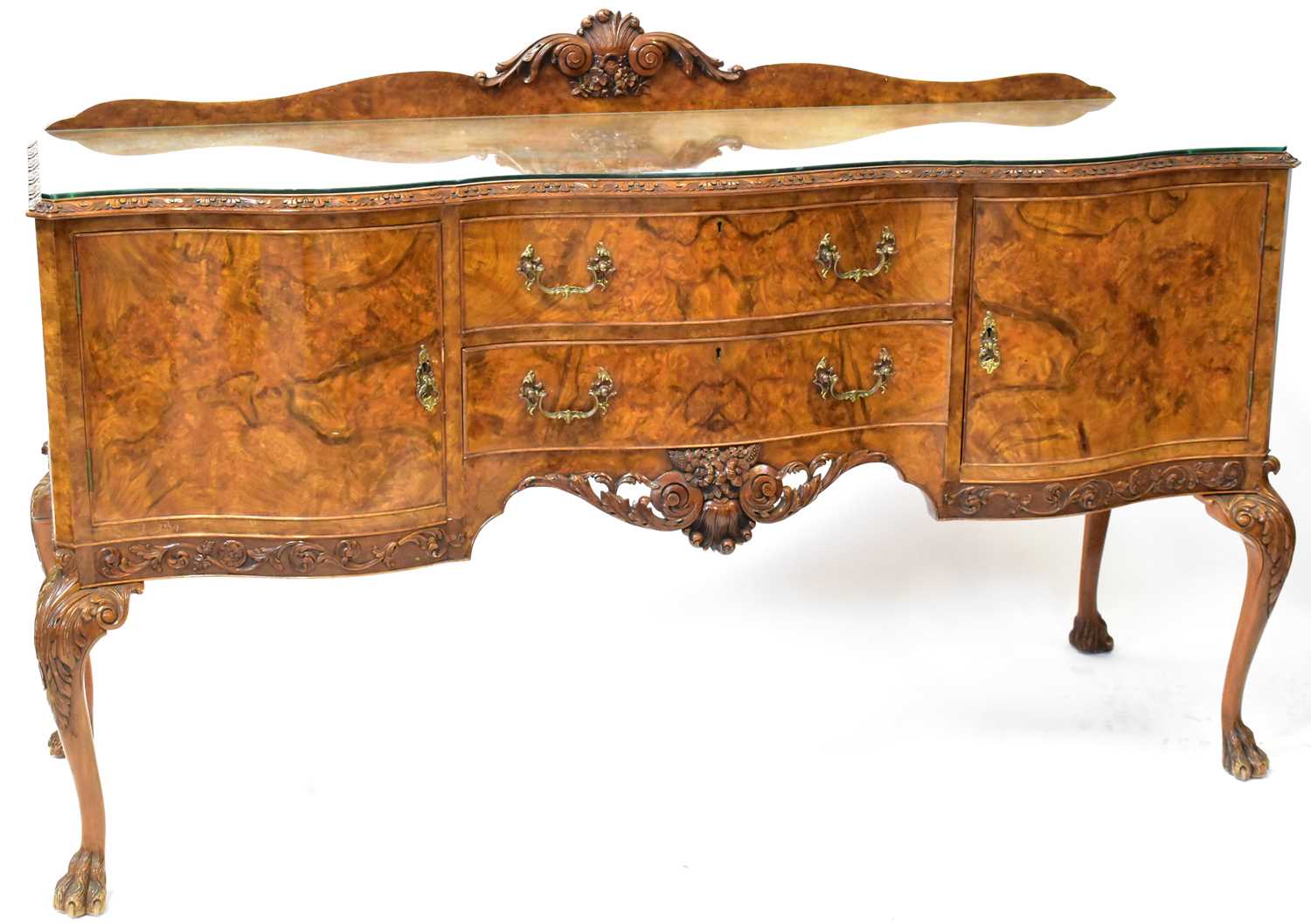 Lot 13 - A reproduction walnut dining suite, comprising...