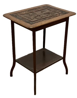 Lot 855 - A 20th century side table with carved top and...