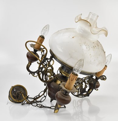 Lot 2253 - A French ceiling light with opaque shade,...