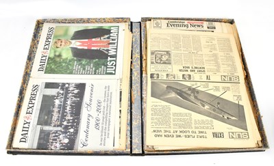Lot 2378 - A 19th century gilt leather folio or book case,...