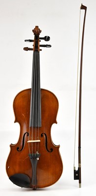 Lot 637 - A Strad copy full size violin, two-piece back...