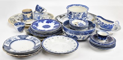 Lot 1357 - A large collection of blue and white transfer...