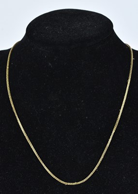 Lot 325 - A fine box link necklace, stamped '14K',...