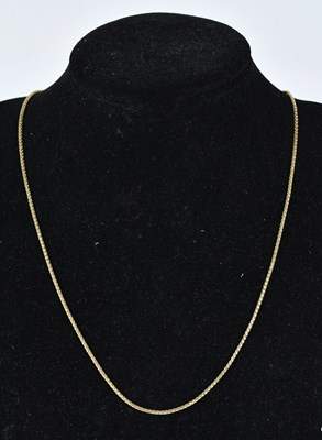 Lot 308 - A fine box link necklace, stamped '750',...