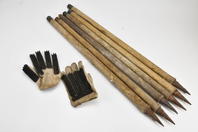 Lot 1453 - A group of 19th century cricket stumps and a...