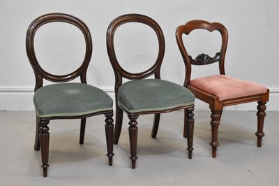 Lot 1322 - A pair of Victorian mahogany balloon back...
