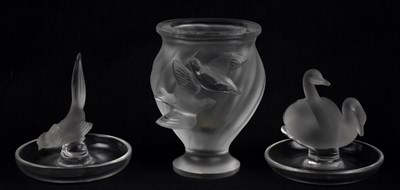 Lot 161 - LALIQUE, FRANCE; a frosted glass 'Rosine' vase,...