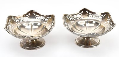Lot 166 - A pair of hallmarked silver bonbon dishes
