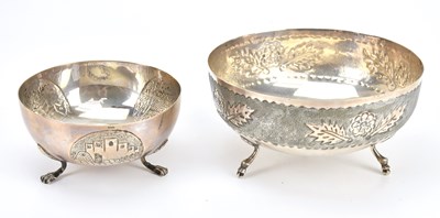 Lot 131 - A white metal bowl and another (2)